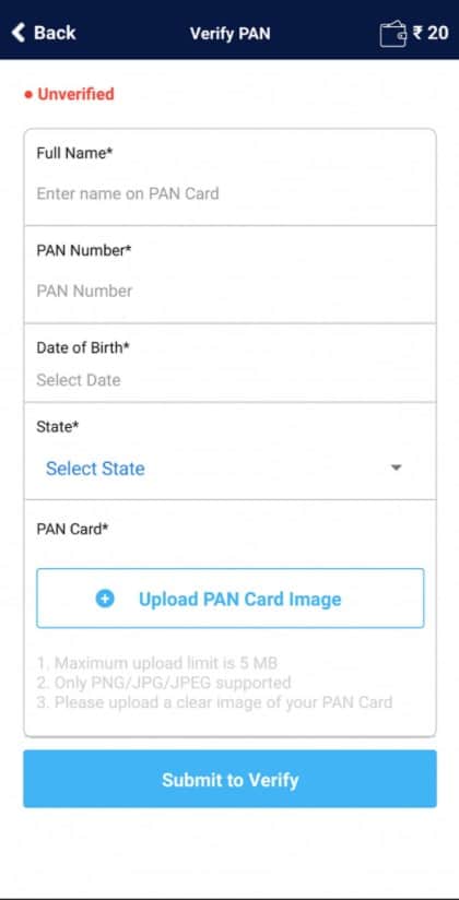 Fan2Play PAN verification