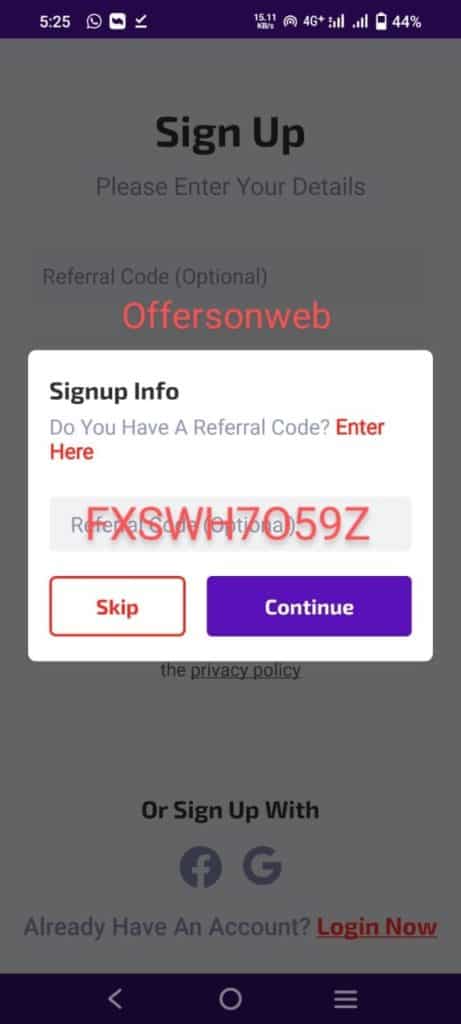 Wonderwins referral code apk