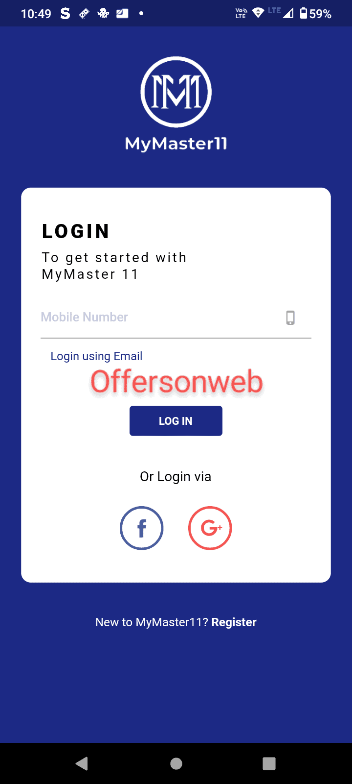 MyMaster11 app login