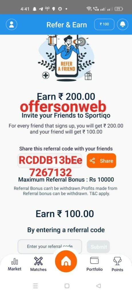 Sportiqo app free Referral code